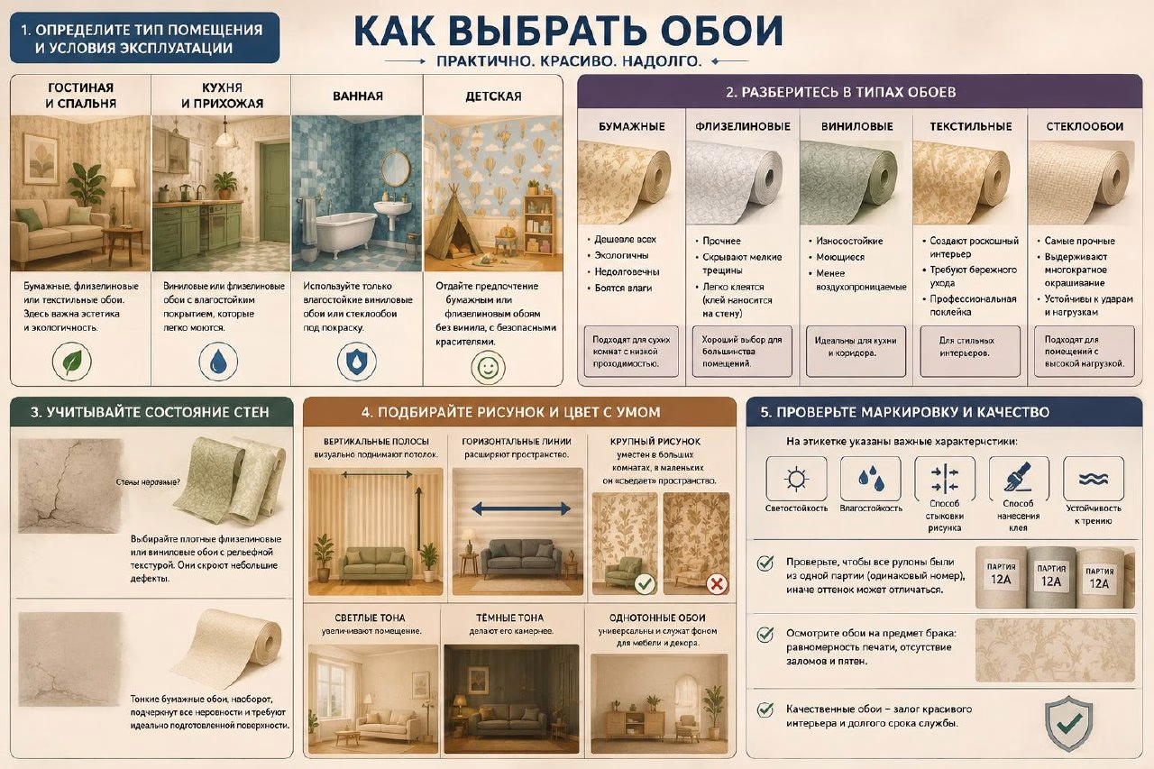 Как выбирать обои ( исключи обои в ванной)