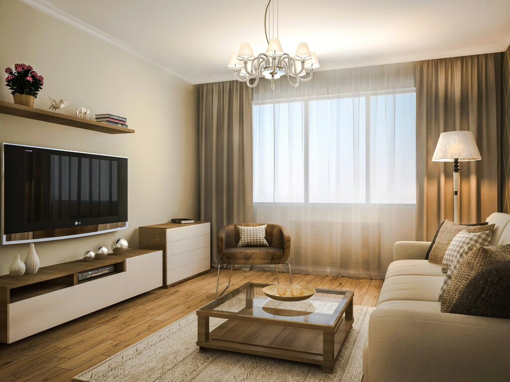 Красивый дизайн-проект двухкомнатной квартиры в Краснодаре в ЖК Адмирал Краснодар, фото 1