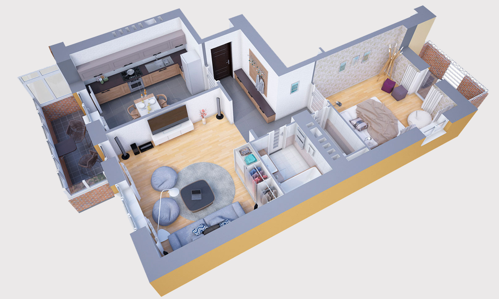 Планировка 2-комнатной квартиры Краснодар